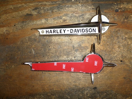 vintage Harley gas tank badges