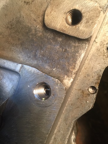 stripped thread repair in motorcycle engine case