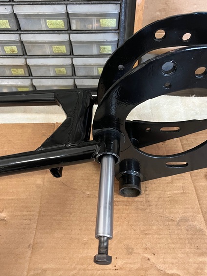 attach swing arm to gearbox cradle motorcycle restoration North Carolina
