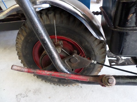 Western Flyer minibike band brake on mini bike