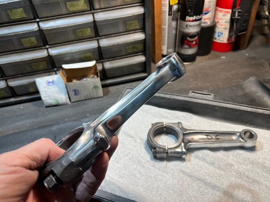 motorcycle con rods after polishing