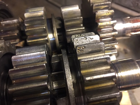 Ironhead Sportster countershaft third gear Ironhead transmission countershaft gear damage