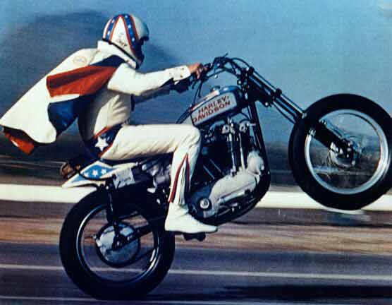 Evel Knievel Harley riding Harley XR750 Evel Knievel safety gear