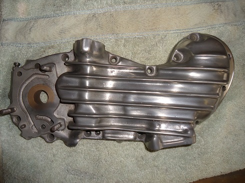 polishing motorcycle engine case