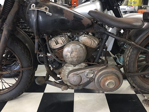 Harley 45 motorcycle in museum