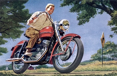 Harley-Davidson K-model history Harley-Davidson Model-K dealer postcard