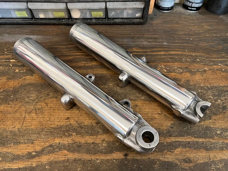 fork sliders look like new after polishing Harley sliders after polishing