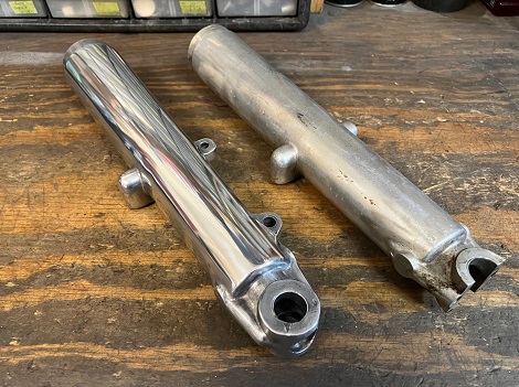 how to polish motorcycle forks fork sliders before and after polishing