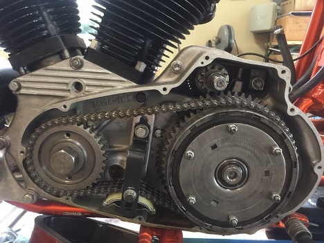 Ironhead clutch assembly reinstalled Ironhead Sportster with clutch assembly reinstalled