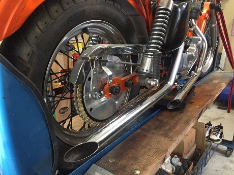 Ironhead Sportster drag pipes