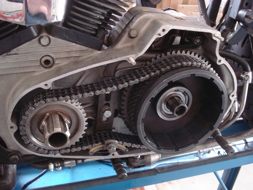 Ironhead motor with clutch assembly reinstalled