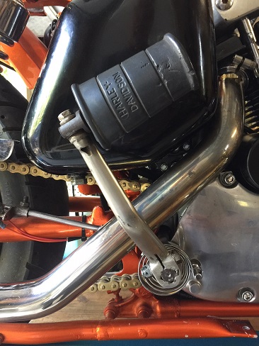 kick start Ironhead Sportster motorcycle kick starting an old motorcycle