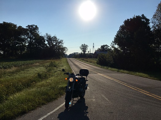 motorcycle at daybreak