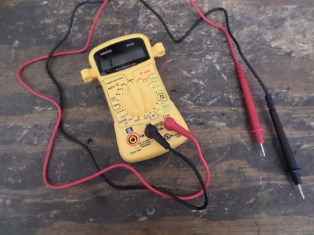 using a multimeter to test a wire