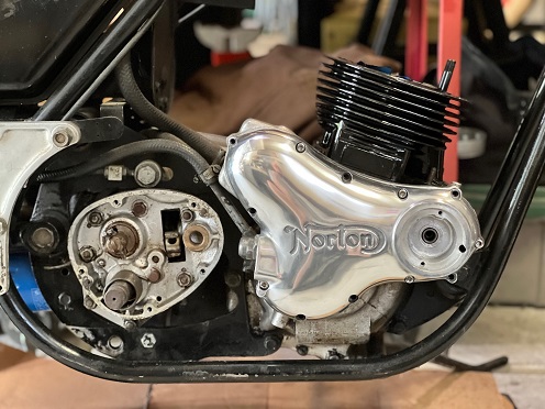 Norton Commando remove and install timing cover classic British motorcycle restoration