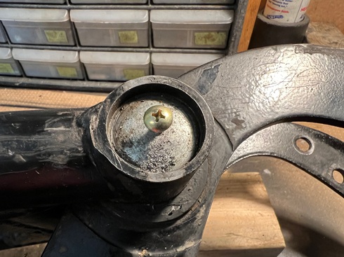 welch plug removal on motorcycle swing arm