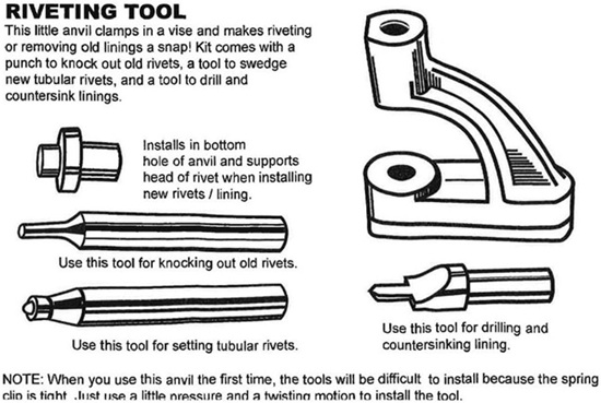 hand held brake lining rivet tool