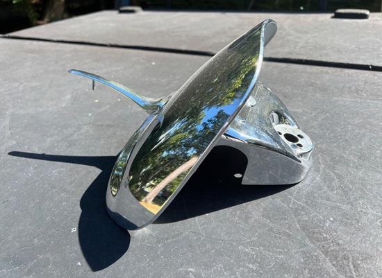 handlebar clamp riser cover with duck bill wind deflector and trim spear