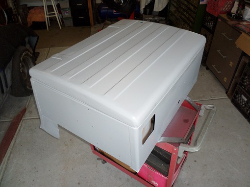 vintage Harley trike cargo box Servi-car box restoration