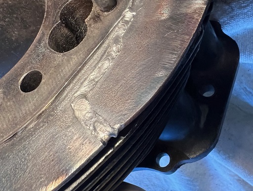 repair broken cylinder fin on motorcycle