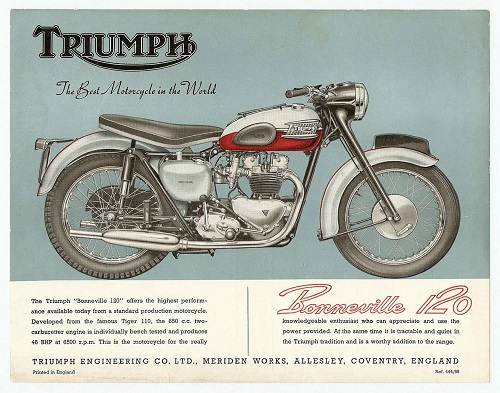 history of the Triumph Bonneville motorcycle