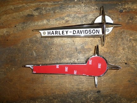 vintage Harley gas tank badges