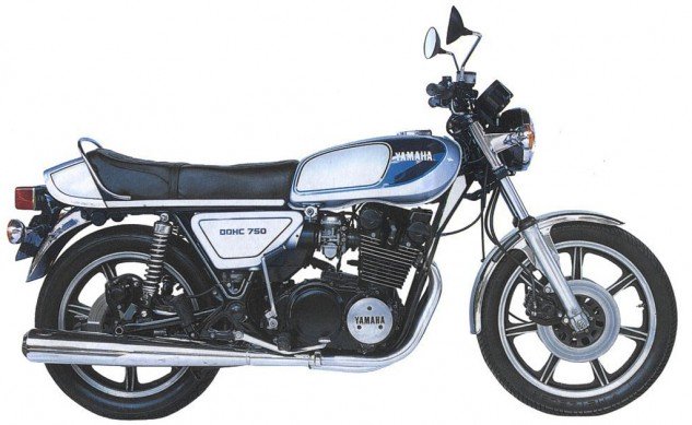 Yamaha three cylinder motorcycle