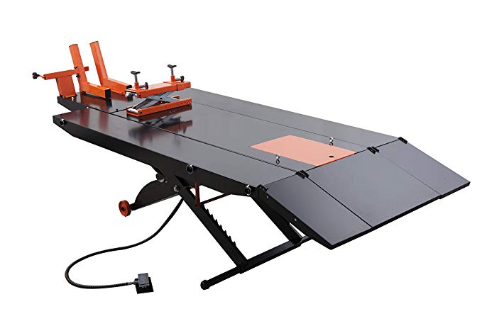 motorcycle lift table for home garage air-powered motorcycle lift