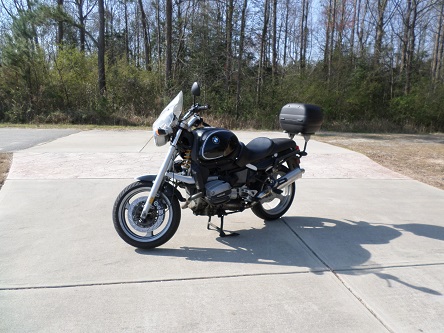 Givi cargo box on BMW motorcycle