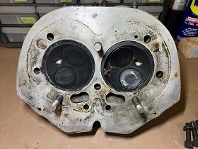 motorcycle cylinder head before cleaning