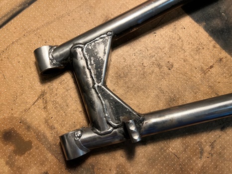 1974 Commando swing arm with gusset plates swinging arm with gusset reinforcements
