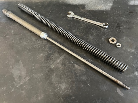 Norton Commando fork damper rod with spring