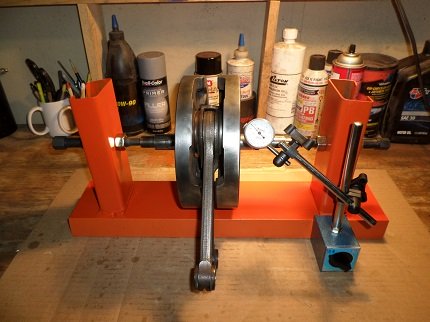 homemade motorcycle flywheel truing stand DIY flywheel truing stand