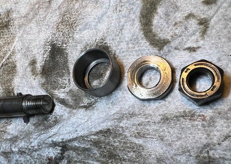 roll pin, valve, washer and nut Norton Commando fork rod fork damper rod valve and seat assembly sequence