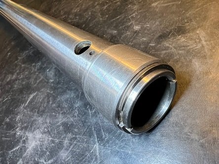 install stanchion into fork slider Norton Commando fork assembly sequence