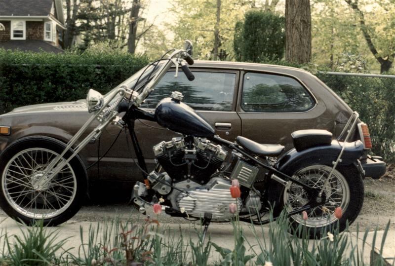 Ironhead Sportster with girder front forks