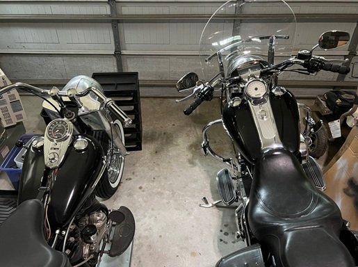 1961 Harley Servi-Car and 2005 Harley Road King Harley family resemblance