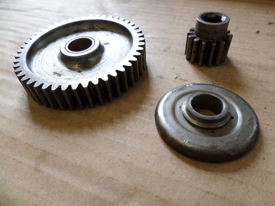Harley 45 generator gear and oil deflector Harley flathead generator gear
