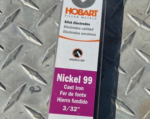 Hobart nickel 99 stick electrode weld motorcycle cylinder