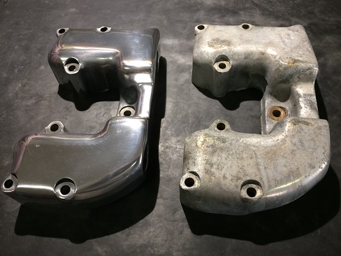 before and after polishing aluminum valve covers