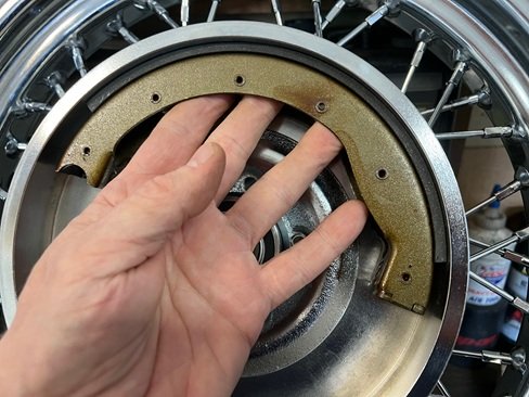 install front brake shoes Harley