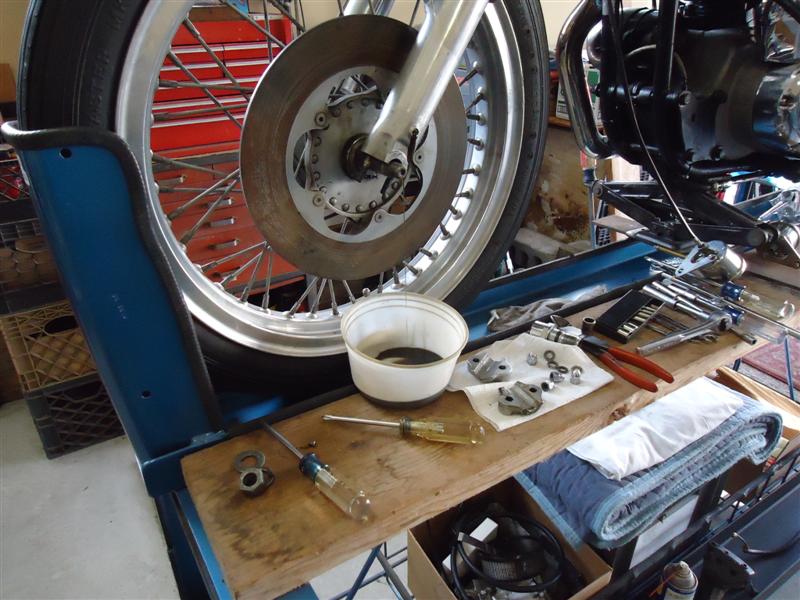 replace fork seals on motorcycle work stand DIY motorcycle work stand