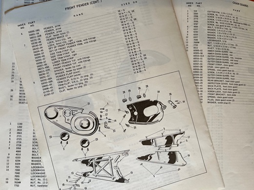 parts catalog Harley 1958-1973
