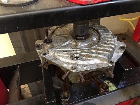 Harley 45 engine disassembly press flywheel out of engine case