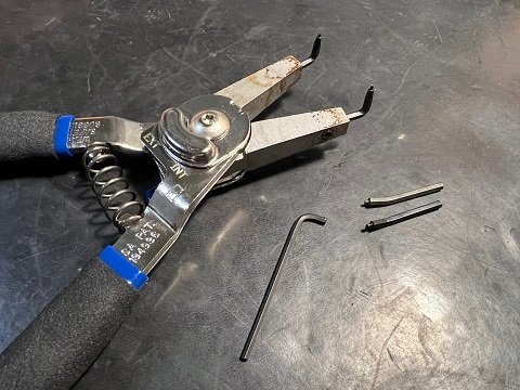swap straight tips for right-angle tips on snap-ring pliers